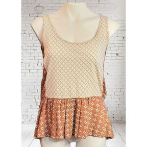 Postmark Sleeveless Peplum hem blouse Cream Size M